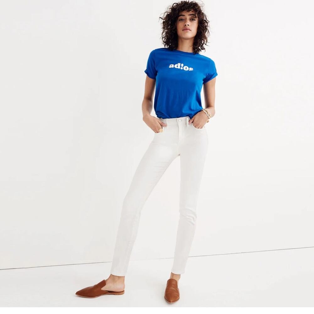 Madewell 9" High-Rise Skinny Jeans in Pure White Size 32 EUC